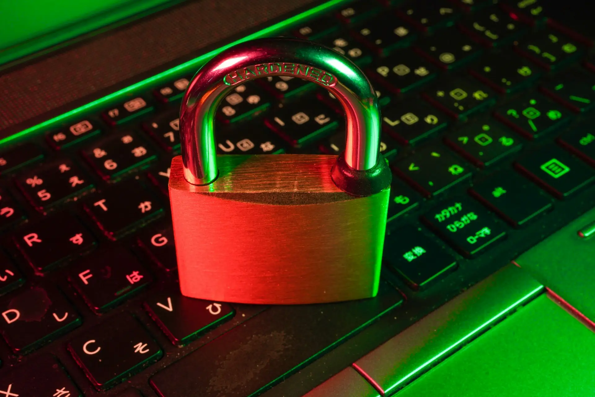 Cadenas posé sur le clavier d'un ordinateur portable